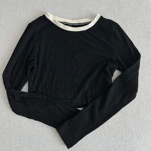 Black Ribbed Long Sleeve